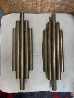 Goffredo Reggiani Pair of Goffredo Reggiani Style Brass Wall Sconces - 4610599