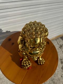 Gold Coated Foo Lion with Paw on Red Ball - 4432729