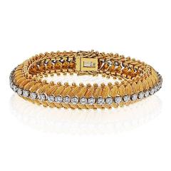 Gold Dia Platinum 18K Yellow Gold Bracelet - 4383916