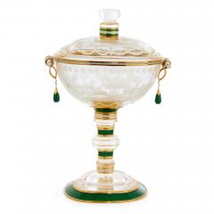 Gold Diamond and Enamel Mounted Rock Crystal Cup and Cover - 4787913