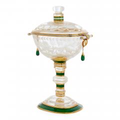 Gold Diamond and Enamel Mounted Rock Crystal Cup and Cover - 4787916