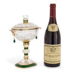 Gold Diamond and Enamel Mounted Rock Crystal Cup and Cover - 4787922