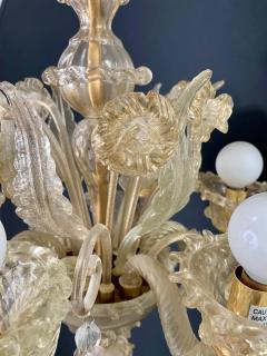 Gold Dust Murano Daffodil Chandelier 6 Arms - 2898273