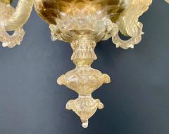 Gold Dust Murano Daffodil Chandelier 6 Arms - 2898275