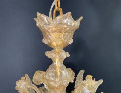 Gold Dust Murano Daffodil Chandelier 6 Arms - 2898276