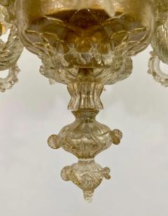 Gold Dust Murano Daffodil Chandelier 6 Arms - 2898288