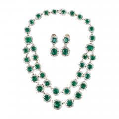 Gold Emerald And Diamond Parure In The Late Empire Style - 4791977