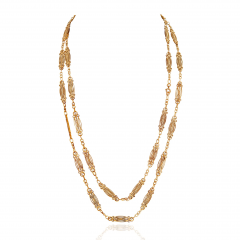 Gold Fancy Link Long Chain Necklace - 2626325