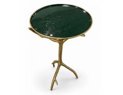 Gold Faux Tree Branch Drinks Table with Removable Forest Green Enamel Tray Top - 4792996