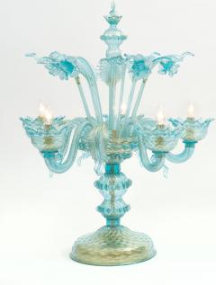 Gold Flecks Design with Brass Base Venetian Flambeau Table Lamp - 2405399