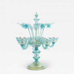 Gold Flecks Design with Brass Base Venetian Flambeau Table Lamp - 2408253