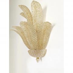 Gold Graniglia Leaf Murano Glass Wall Sconces in Venetian Style a Pair - 4755232
