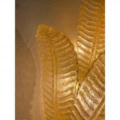 Gold Graniglia Leaf Murano Glass Wall Sconces in Venetian Style a Pair - 4755235
