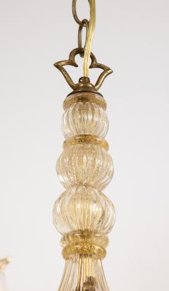 Gold Italian Murano Mid Century 6 Arm Neoclassical Style Chandelier - 3013732