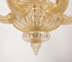 Gold Italian Murano Mid Century 6 Arm Neoclassical Style Chandelier - 3013733