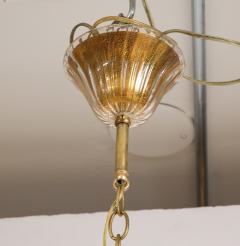 Gold Italian Murano Mid Century 6 Arm Neoclassical Style Chandelier - 3013738