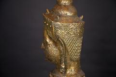 Gold Leaf Asian Table Lamp with Original Shade - 95906