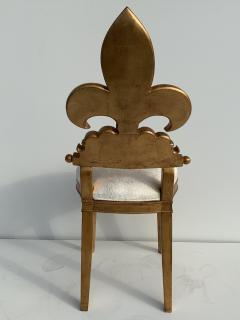 Gold Leaf Fleur de Lis Vanity Chair - 1152828