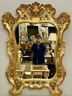 Gold Leaf Paint Decorated Shell Form Wall or Console Mirror - 2991871