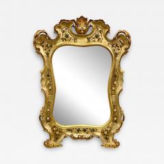 Gold Leaf Paint Decorated Shell Form Wall or Console Mirror - 3018086