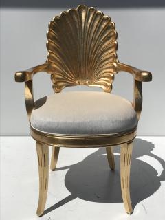 Gold Leafed Venetian Grotto Style Shell Armchairs - 567109