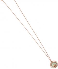 Gold Necklace Diamond Encrusted Pendant Center Stone with Gold Frog 18KT - 2737555