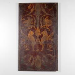 Gold Painted Leather Panel Quartet English Circa 1880 - 3488226