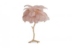 Gold Palm Tree Lamp With Pink Feathers 2018 - 939849