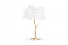 Gold Palm Tree Lamp With White Feathers 2018 - 843373