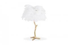 Gold Palm Tree Lamp With White Feathers 2018 - 843374