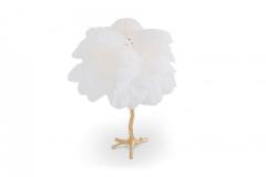 Gold Palm Tree Lamp With White Feathers 2018 - 843378