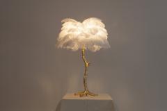 Gold Palm Tree Lamp With White Feathers 2018 - 843379