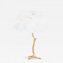 Gold Palm Tree Lamp With White Feathers 2018 - 846421