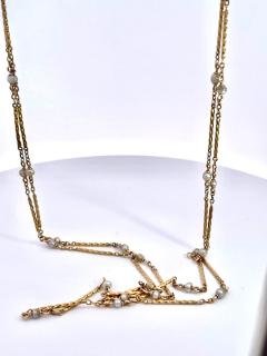 Gold Pearl Long Chain 44 Long 14K Yellow Gold - 3805059