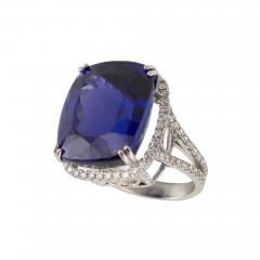 Gold Ring With Tanzanite And Diamonds 21st Century - 4791904