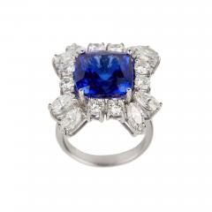 Gold Ring With Tanzanite And Diamonds 21st Century - 4791906