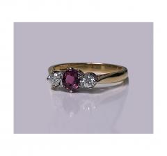 Gold Ruby and Diamond Ring London 1986  - 1087835