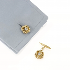 Gold and Diamond Sailors Knot Cuff Links - 2626634