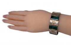 Gold and Malachite Bracelet Austria C 1970  - 3382620