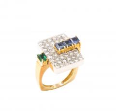 Gold and Sapphire and Emerald Ring - 2617028