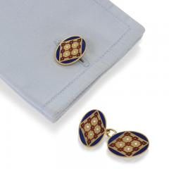 Gold and enamel cufflinks - 1059765