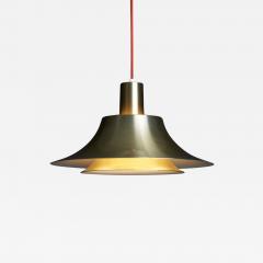 Gold anodized Aluminum Pendant Lamp 1970s - 3251714