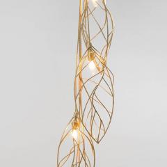 Golden Leaves Brass Pendant - 970718