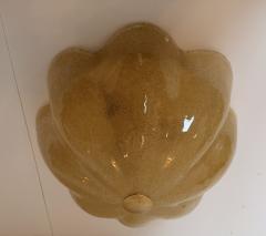 Golden Murano Glass Floral Flush Lamps 1980s - 4484411