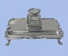 Goldsmiths Silversmiths Co Antique Silver Inkstand Inkwell London 1899 Goldsmiths and Silversmiths Co  - 2185548