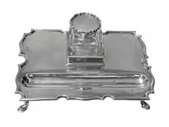 Goldsmiths Silversmiths Co Antique Silver Inkstand Inkwell London 1899 Goldsmiths and Silversmiths Co  - 2185551