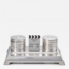Goldsmiths Silversmiths Company Silver Enamel Film Inkstand by Goldsmiths Silversmiths Company London 1940 - 3395692