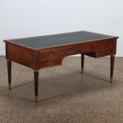 Good French crotch mahogany late 19th Century leather top desk  - 3594885