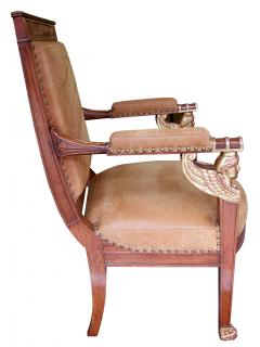 Good Pair of French Empire Fruitwood and Parcel Gilt Armchairs - 1089333