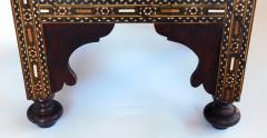 Good Pair of Moroccan Carved and Inlaid Square Upholstered Stools - 1647128